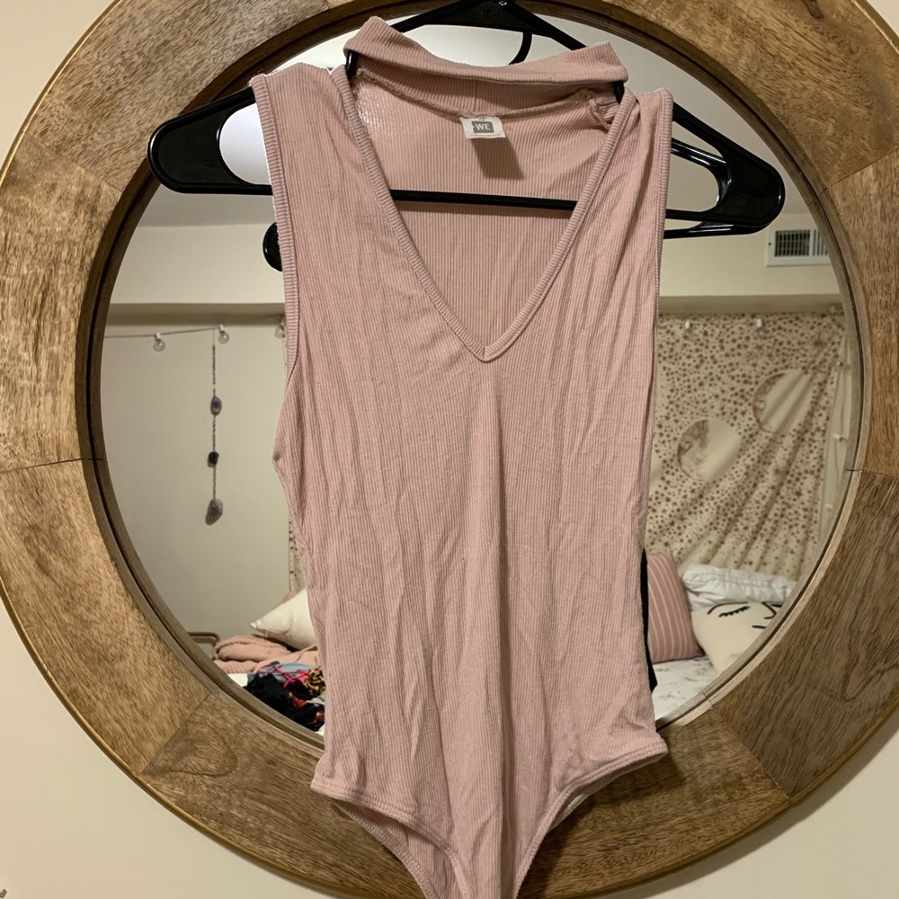 pink ribbed bodysuit
